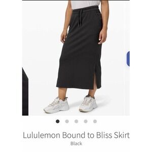 🍋EUC Lululemon Bound to Bliss Skirt Maxi Side Slit BLACK $88 Pockets W8A3CS 14